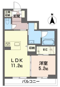 アンビシャス(1LDK/2階)の間取り写真