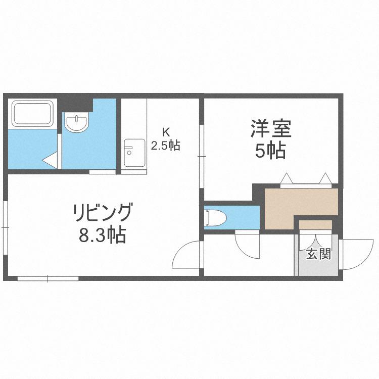 シャルール(1LDK/3階)の間取り写真