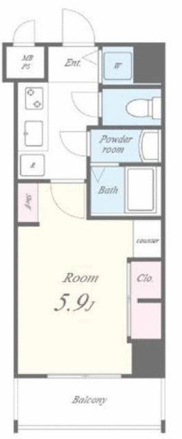 プラムハウス日本橋(1K/2階)の間取り写真