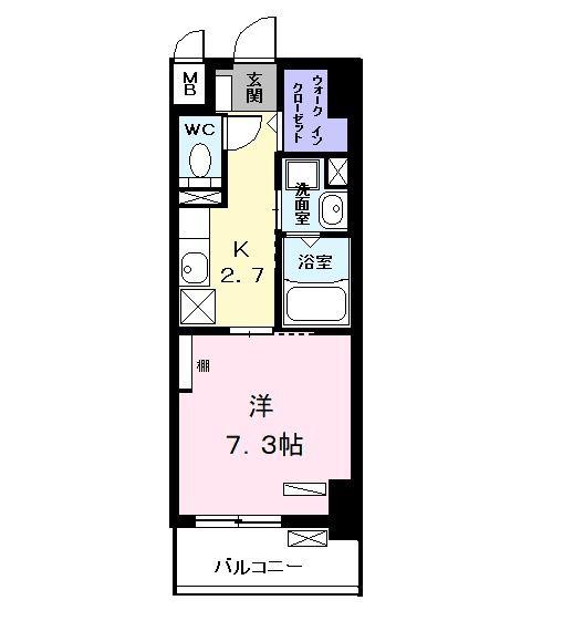グレースヒルズ金山(1K/5階)の間取り写真