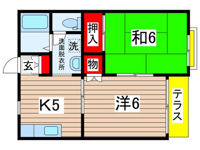 フォーレストA(2K/1階)の間取り写真