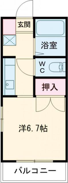 マンションハピネス(1K/1階)の間取り写真