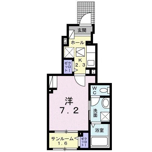 メゾンド エクセル(1K/1階)の間取り写真