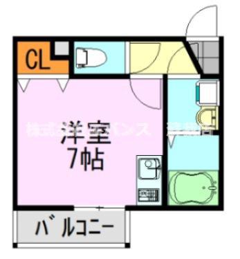 SPAZIO BRUNO(ワンルーム/3階)の間取り写真