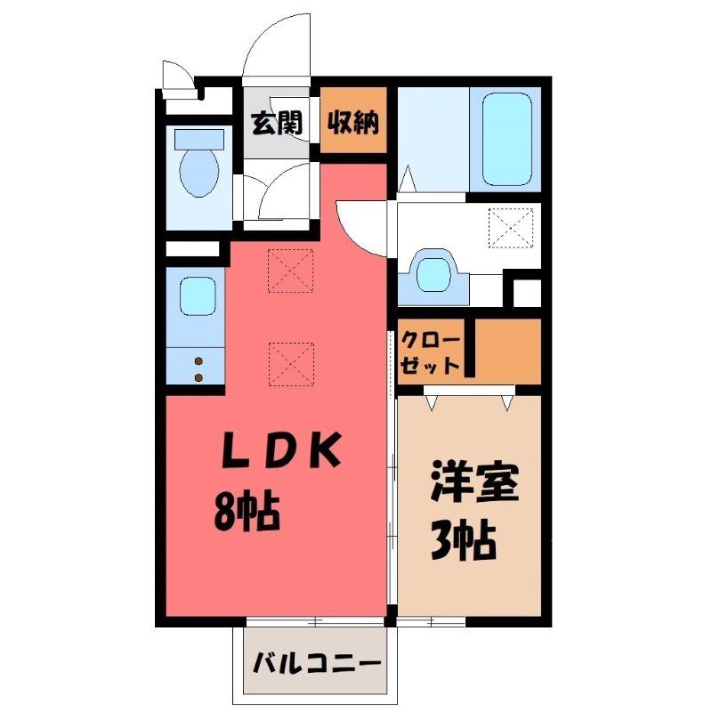 モアクレストFIII(1LDK/1階)の間取り写真