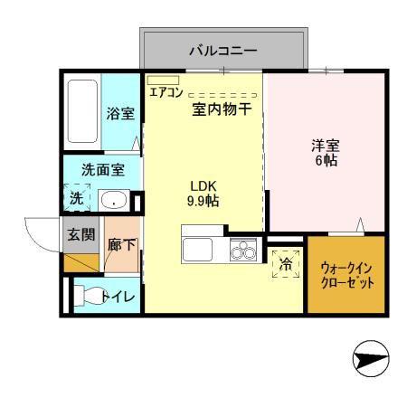 ALWAYSFRIENDLY学園南(1LDK/3階)の間取り写真