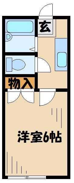 グリーンハイツ2(1K/1階)の間取り写真