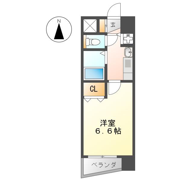 プレサンス名古屋駅前ヴェルロード(1K/5階)の間取り写真