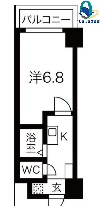クレスト泉(1K/2階)の間取り写真