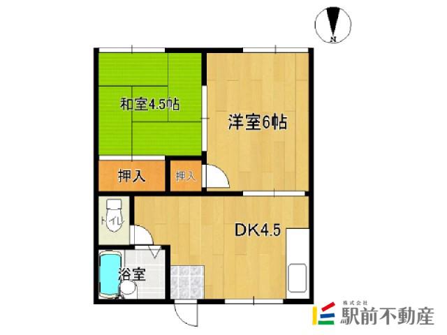 コーポしまもとIII(2DK/1階)の間取り写真