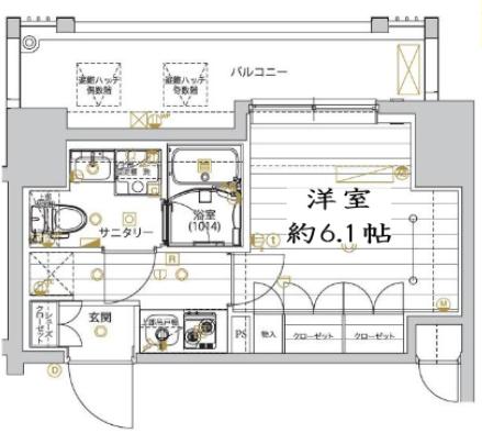 レガリス品川サウス(1K/4階)の間取り写真