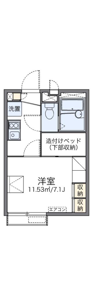 レオパレスKIYOKAWA(1K/1階)の間取り写真
