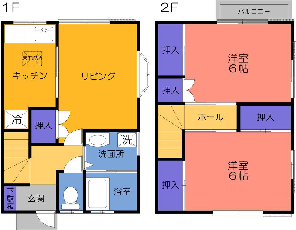 ガーデンコーポスズキ(2LDK/1階)の間取り写真