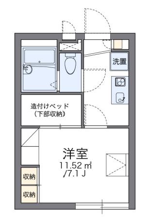 コンフォート成城 (1K/1階)の間取り写真