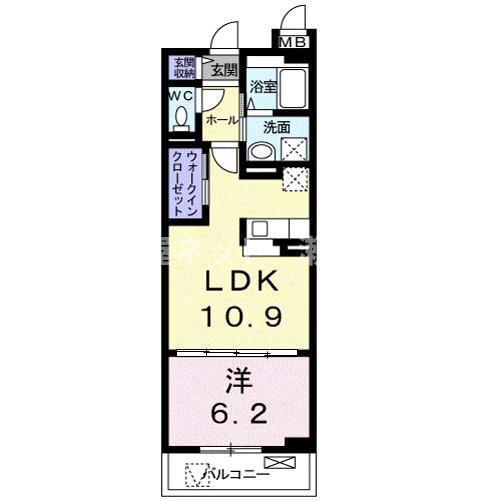 MIZOBATAODA(1LDK/3階)の間取り写真