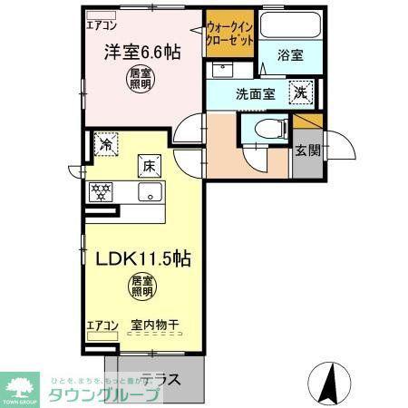 KOCHIA N・S S棟(1LDK/3階)の間取り写真