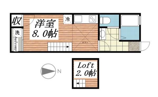 OCTO HOUSE(ワンルーム/2階)の間取り写真