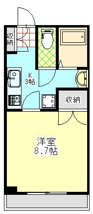 パーラーイマハシ2(1K/2階)の間取り写真