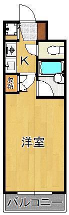 ベルガ菅原(1K/6階)の間取り写真