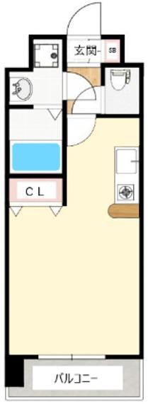エクセレント上新15(ワンルーム/9階)の間取り写真