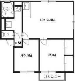 ジョイス広畑2(2LDK/1階)の間取り写真