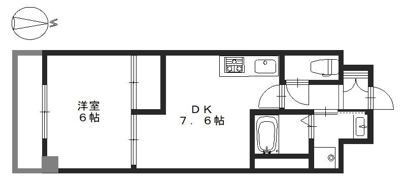 クレマチス28(1DK/5階)の間取り写真