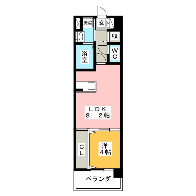 COCOA薬院(1LDK/5階)の間取り写真