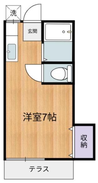 茂ハイツ(ワンルーム/1階)の間取り写真