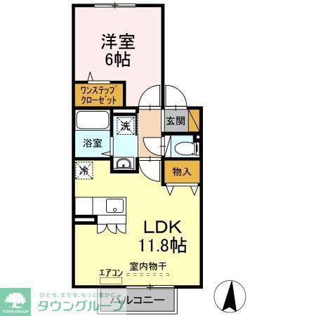 ルミエール参番館(1LDK/2階)の間取り写真