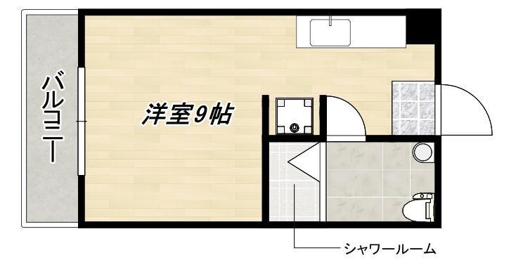 YSBLDIII(ワンルーム/2階)の間取り写真