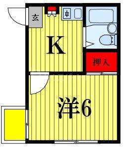 グランドソレイユ(1K/1階)の間取り写真