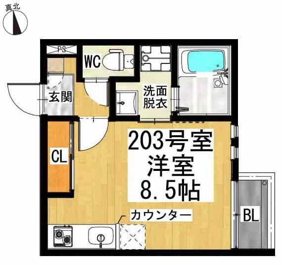 GRANDTIC 大曽根(ワンルーム/2階)の間取り写真
