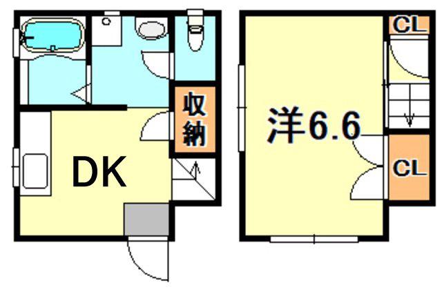 大久保ハイツ(1DK/1階)の間取り写真