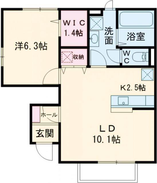 GLANZ A(1LDK/1階)の間取り写真