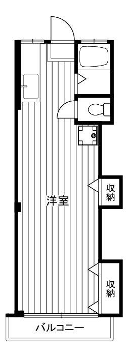 旭ヶ丘マンション(ワンルーム/3階)の間取り写真