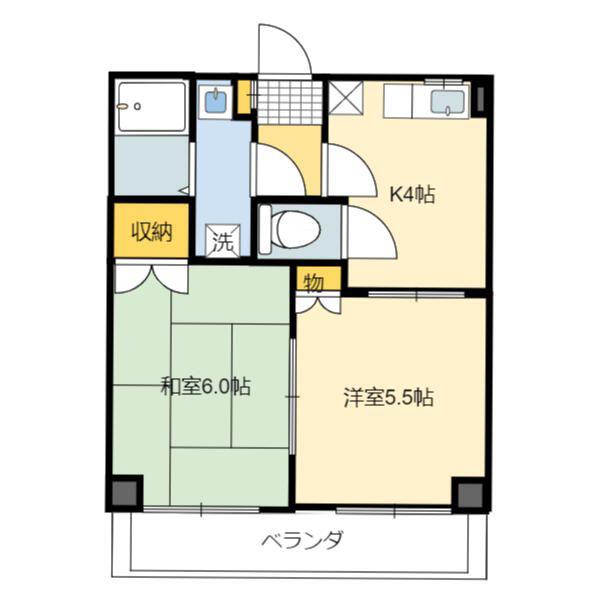 メゾンルミエール(2DK/1階)の間取り写真
