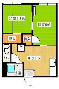第一オリオンハイツ(2K/1階)の間取り写真