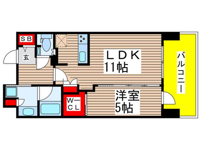 エクセレントシティ千葉県庁前(1LDK/3階)の間取り写真