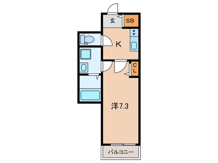 リフレス蛍池(1K/4階)の間取り写真