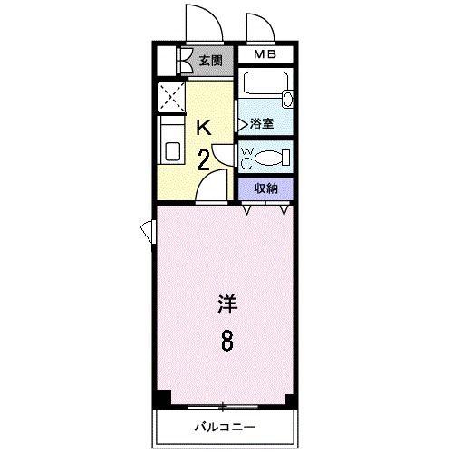 SUN EVER(1K/4階)の間取り写真