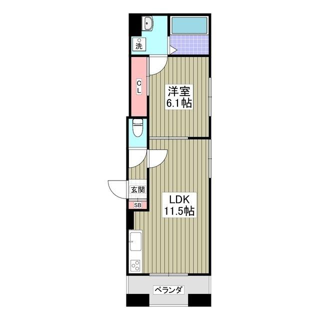 ブリーズコート扇橋(1LDK/1階)の間取り写真