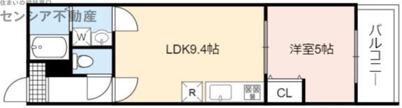 THE SCREEN AT HANATEN-ザ スクリーン アット ハ(1LDK/3階)の間取り写真