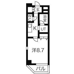 RIDGE大曾根(1K/6階)の間取り写真
