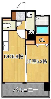 フェルト127(1DK/3階)の間取り写真