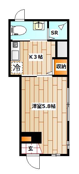 グラニット矢向(1K/1階)の間取り写真
