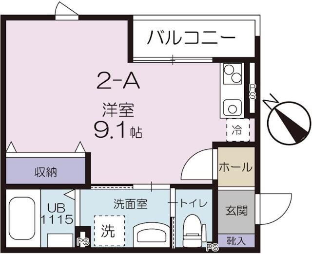 カーサ・エビス(ワンルーム/2階)の間取り写真