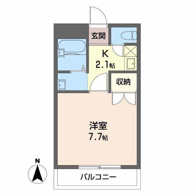 エステート島(1K/2階)の間取り写真