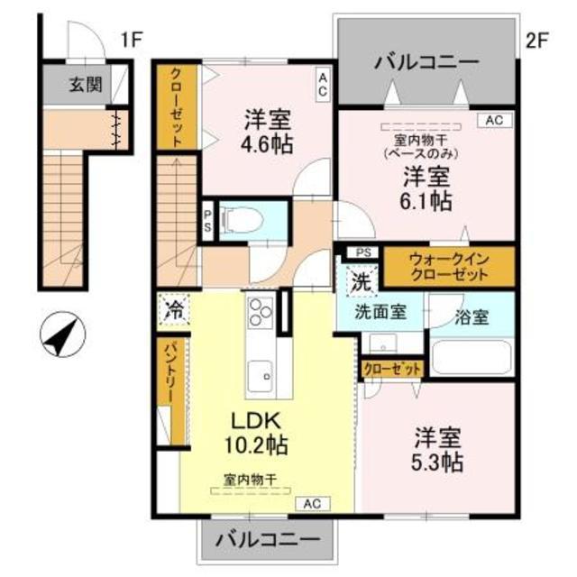 モナ・シエロ(3LDK/2階)の間取り写真