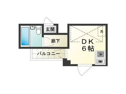 ポルテ高野台(ワンルーム/3階)の間取り写真