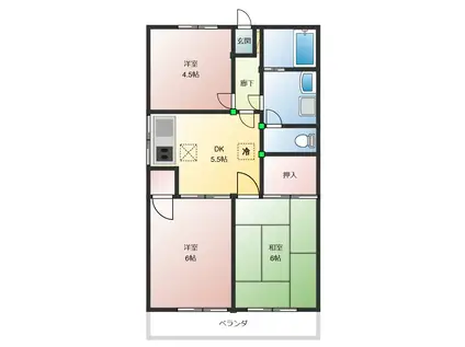 アーバンヒルズ(3DK/2階)の間取り写真